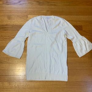 Gap Bell-Sleeve V-Neck White Creame Sweater Made with Cashmere Women's Medium